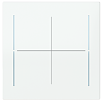 Busch Jaeger LFW/A.4.70.11-44G Busch-art linear Afdekking 4-voudig voor keypad Studiowit