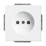 Busch Jaeger 2CKA002113A0511 Wandcontactdoos met verhoogde aanraakbeveiliging Studiowit (zonder aardcontact)