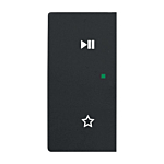 Busch-Jaeger 6237-21-885 Bedieningswip 2-voudig links met symbool "Play/Pauze" Zwart mat