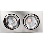 SG 902593 Junistar Lux Square Geborsteld Staal 2X7W 1160lm 2700K Warm Wit Ra 98