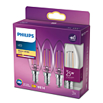 Philips 929001238343 LED Classic ND Candle 2-25W E14 Warm wit Multipack 3 stuks