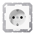 Jung A 1520 NKI WW Wandcontactdoos Met beschermingscontact 16A 250V Met verhoogde aanrakingsveiligheid Alpine wit