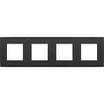 Niko 136-76400 Viervoudige afdekplaat met 71 mm centerafstand Niko Intense Matt black 