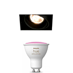 Modular Mini-Multiple Recessed Trimless Adjustable Zwart 1x GU10 Hue White and Color Ambiance