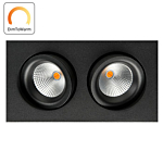 SG 901263 DimToWarm Junistar Square IsoSafe Zwart 2x 7W LED 2000K-2800K 42° Ra95 