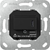 Gira 236300 Basiselement USB-voeding Power Delivery 1-voudig Zwart