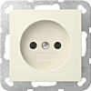 Gira 448001 Systeem 55 Wandcontactdoos zonder aardcontact 16A 250V 2-polig Crème wit glanzend