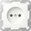 Gira 448003 Systeem 55 Wandcontactdoos zonder aardcontact 16A 250V 2-polig Zuiver wit glanzend