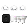 Philips Hue Starterkit: 3 GU10 lampen + dimmer switch + Bridge Pro + 3 Inset Trend 75 GU10 Wit