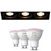 Modular Mini-Multiple Recessed Trimless Adjustable Zwart 3x GU10 Hue White and Color Ambiance