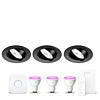 Philips Hue White Color ambiance GU10 Starter kit met Lumiance armatuur Zwart