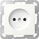 Gira 448003 Systeem 55 Wandcontactdoos zonder aardcontact 16A 250V 2-polig Zuiver wit glanzend