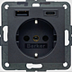 Berker 48141606 S.1/B.3/B.7 Wandcontactdoos met randaarde en steekklemmen en USB A+C Antraciet mat