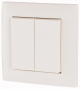173412 Eaton xComfort Wandschakelaars universeel 55 mm systeem compleet 2-Voudig Wit glanzend