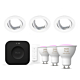 Philips Hue Starterkit: 3 GU10 lampen + dimmer switch + Bridge Pro + 3 Inset Trend 75 GU10 Wit