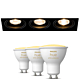 Modular Mini-Multiple Recessed Trimless Adjustable Zwart 3x GU10 Hue White Ambiance