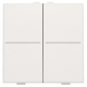 Niko 101-00007 Huisautomatisering - tweevoudige toets voor draadloze schakelaar of drukknop met 4 bedieningsknoppen White