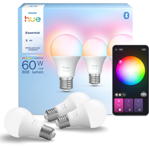 Philips Hue Essential A60 - slimme lamp - 806 lm - 8W - 3-pack