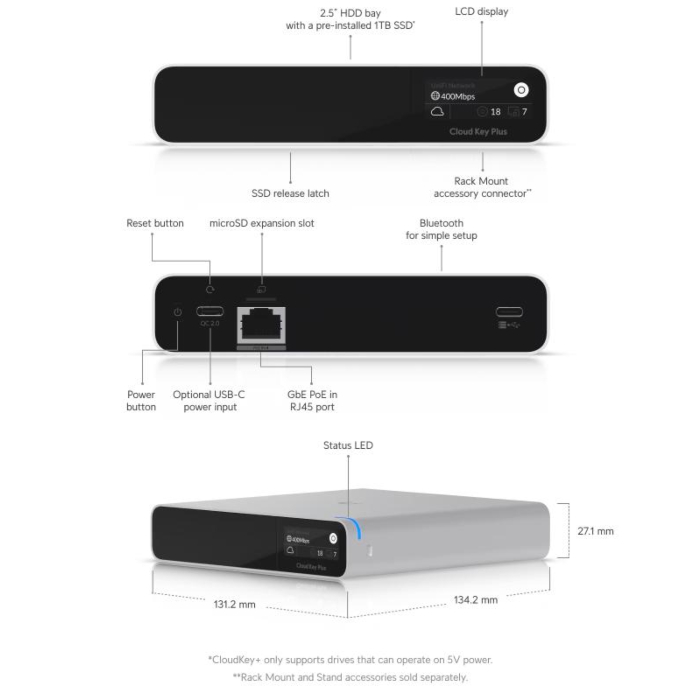 Ubiquiti UniFi Cloud Key G2 Plus 1TB SSD