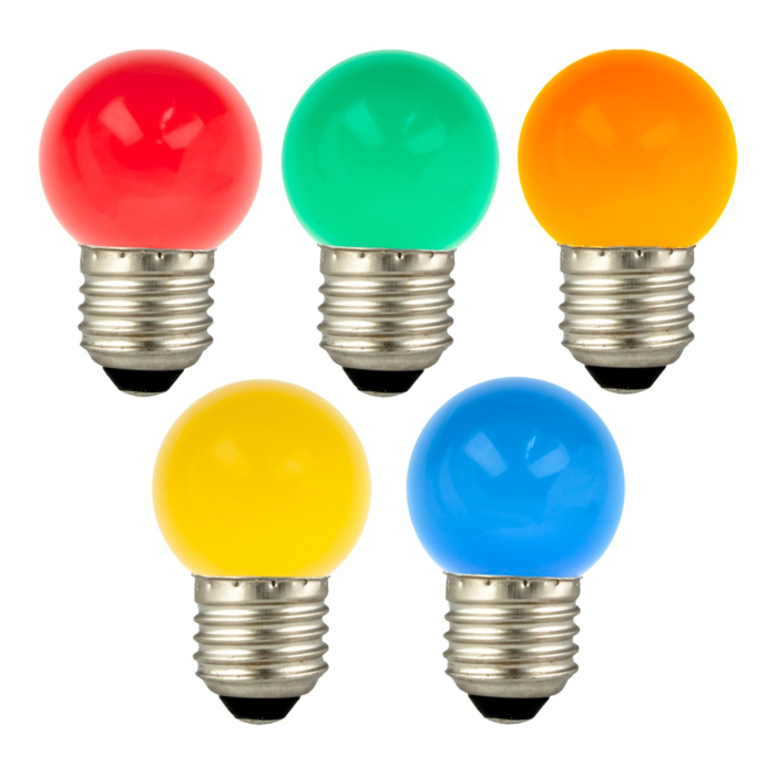 Bailey 8714681437537 Party Bulb 1W E27 5 kleuren Feest verlichting Multipack 5 stuks 
