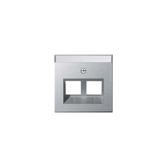 Gira 264026 Systeem 55 Afdekking met 30° schuingeplaatste kabeluitvoer en tekstvenster voor draagring Modular Jack Kleur aluminium