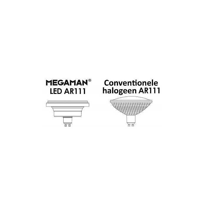 Megaman MM09935 Reflector AR111 10-50W GU10 Dim to warm 24°/45° Ra97