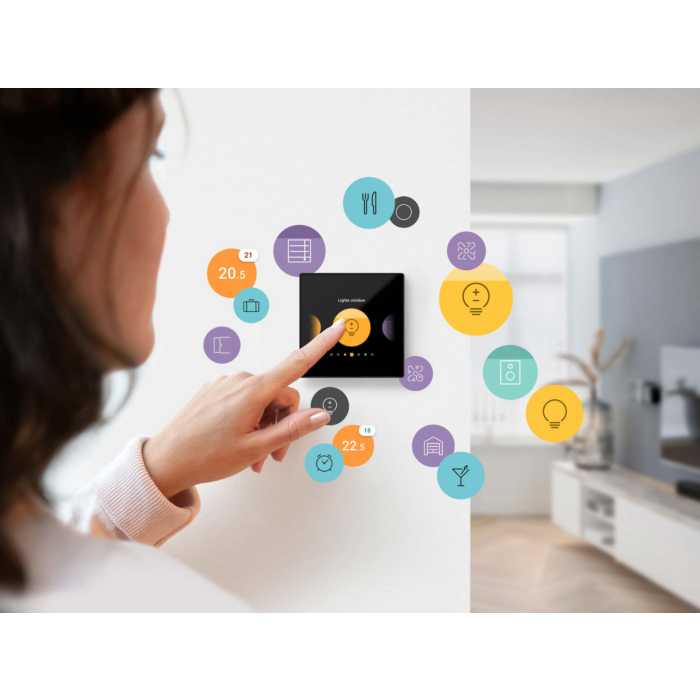 Niko 550-18001 Digital black Geconnecteerd personaliseerbaar bedieningsscherm voor Niko Home Control 24V