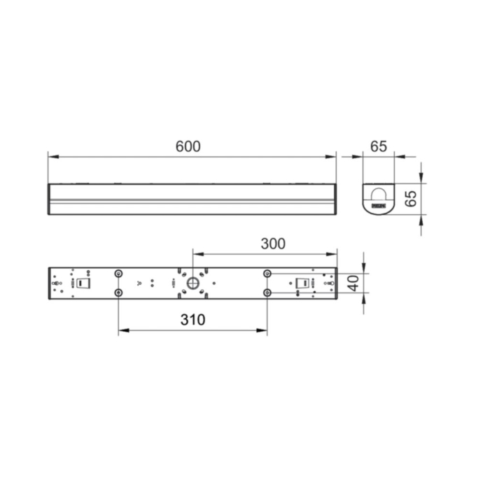 Philips 94875499 CoreLine Batten BN126C 600 TW1 17W 830