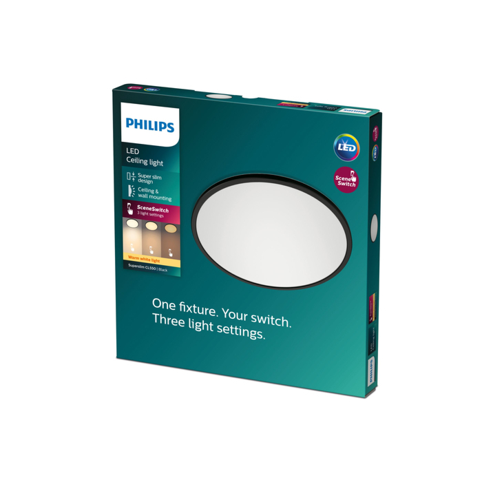 Philips 929002546401 Superslim SceneSwitch Zwart 15W