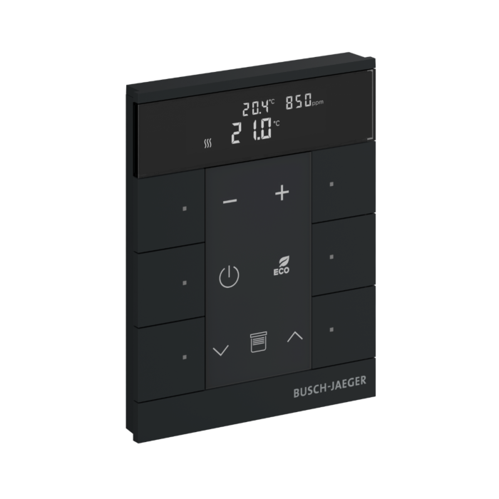 Busch Jaeger SBC-F-6.0.11-885 Free@home Tenton Thermostaat 6-voudig CO2 Zwart mat