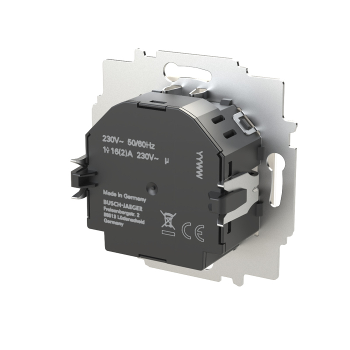 Busch Jaeger 62841 U-WL Ruimte temperatuurregelaar Instelwaardeweergave, timer en afstandsbediening Touchsensor-knoppen 230 V AC Normaal Open (NO) Wireless voor Busch-free@home