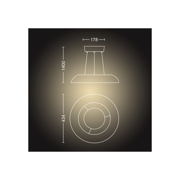 Philips 929003054801 Hue Amaze hanglamp Wit White Ambiance inclusief DIM Switch