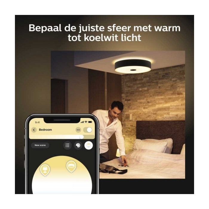 Philips 929003054701 Hue Fair Plafondlamp Zwart White Ambiance inclusief DIM Switch