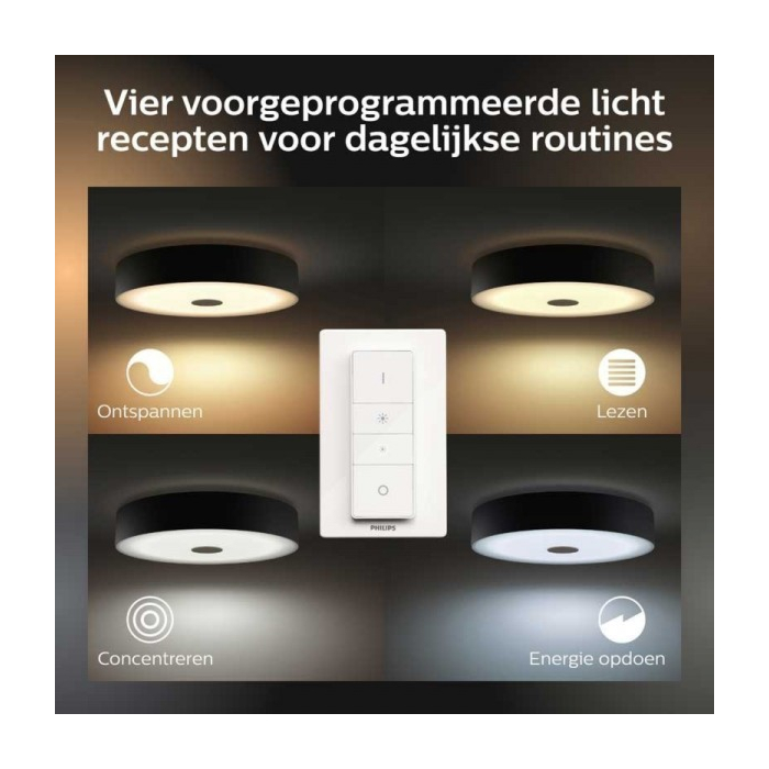 Philips 929003054701 Hue Fair Plafondlamp Zwart White Ambiance inclusief DIM Switch