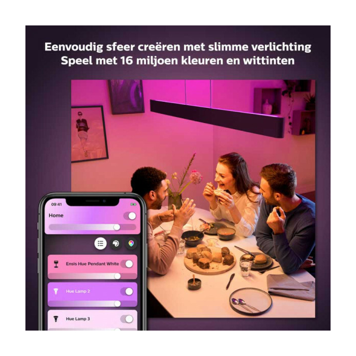 Philips 929003052501 Hue Ensis Hanglamp White and Color Zwart