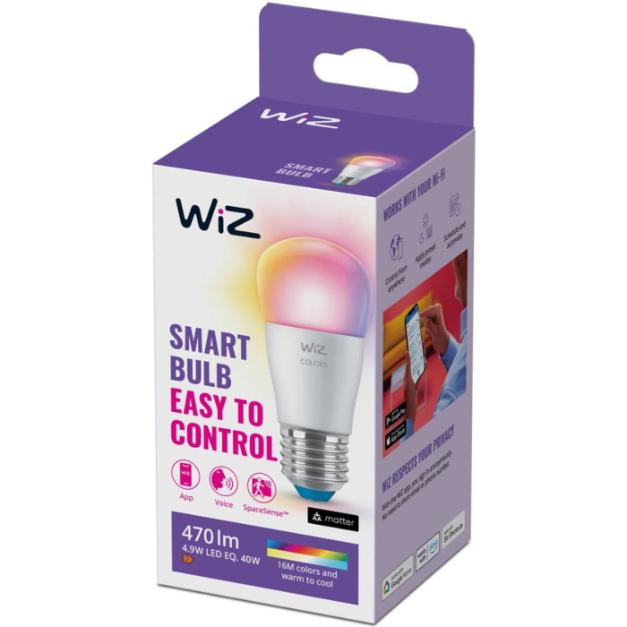Wiz 929003499822 Gekleurd met Wit Licht E27 P45 4,9W