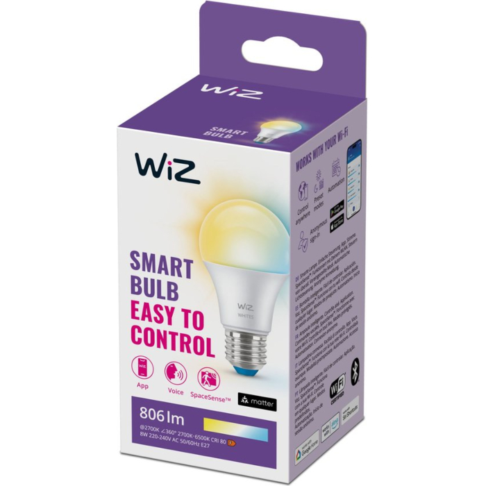 Wiz 929003781922 Warm tot koelwit licht A60 E27 8W