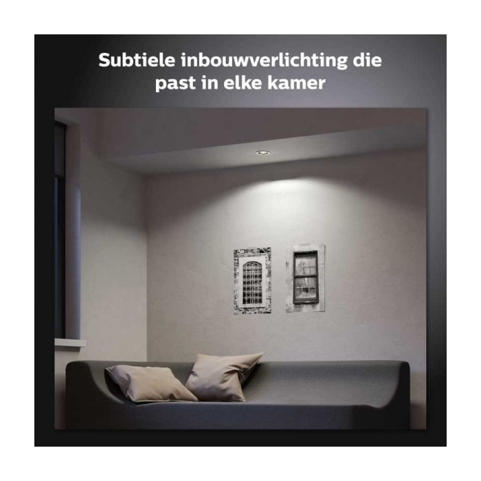 Philips 929003810901 Hue Milliskin Inbouwspot Hue White Ambiance (GU10) Kleur aluminium (3-pack)