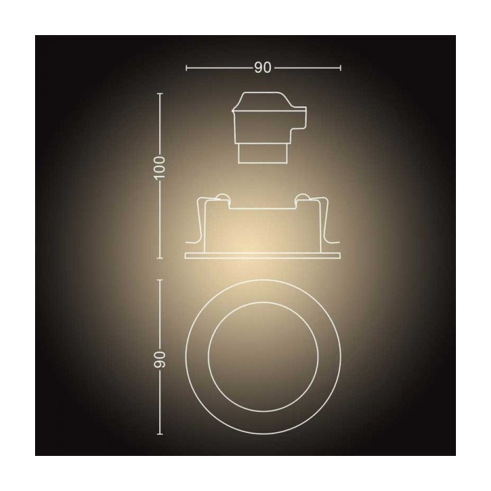 Philips 929003810801 Hue Milliskin Inbouwspot Hue White Ambiance (GU10) Kleur aluminium