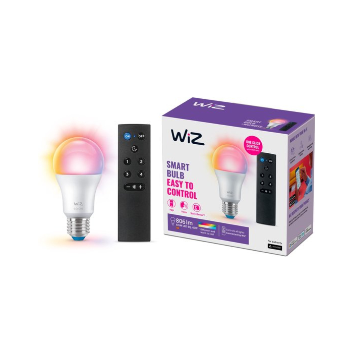 Wiz 929003611231 Gekleurd en Wit Licht A60 8,5W met afstandsbediening OP=OP