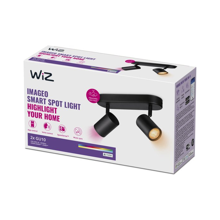 Wiz 929002659122 Imageo Spots 2x 5W Color Zwart