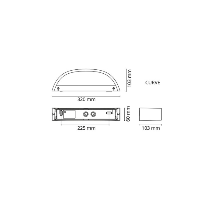 SG 623366 Curve Direct Grafiet 10W LED 3000K Wit 110° Ra80