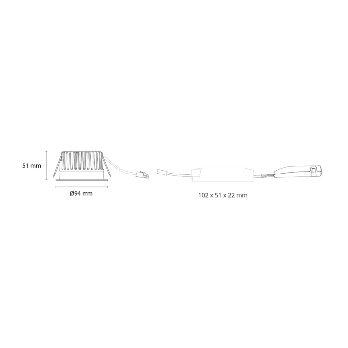 SG 903313 Junistar Soft Zwart 760lm 3000K Wit Ra 98 Faseafsnijding / Linect