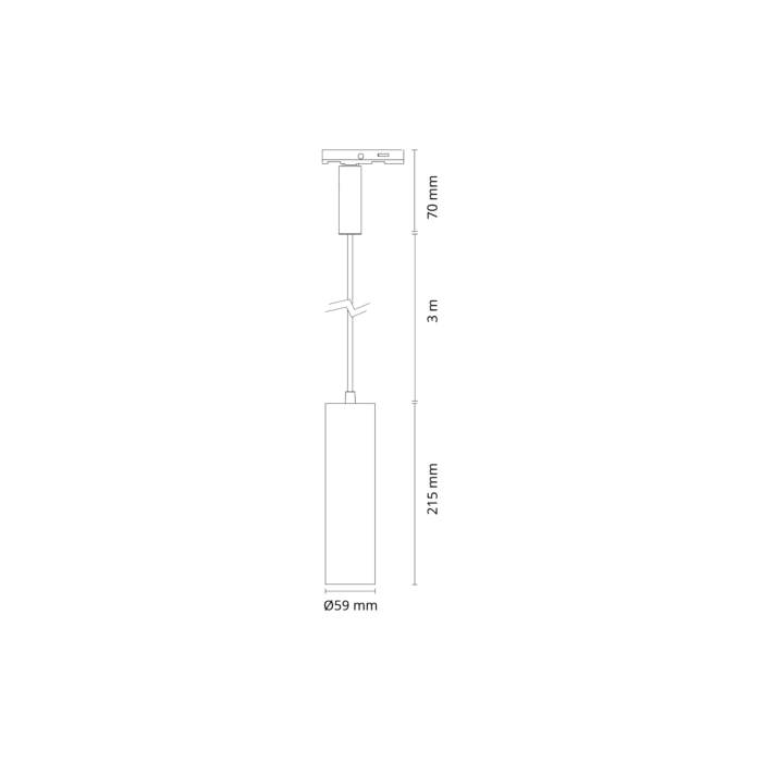 SG 320644 Zip Tube Mini Pendel Zwart 880lm 2700K Warm Wit Ra 98 