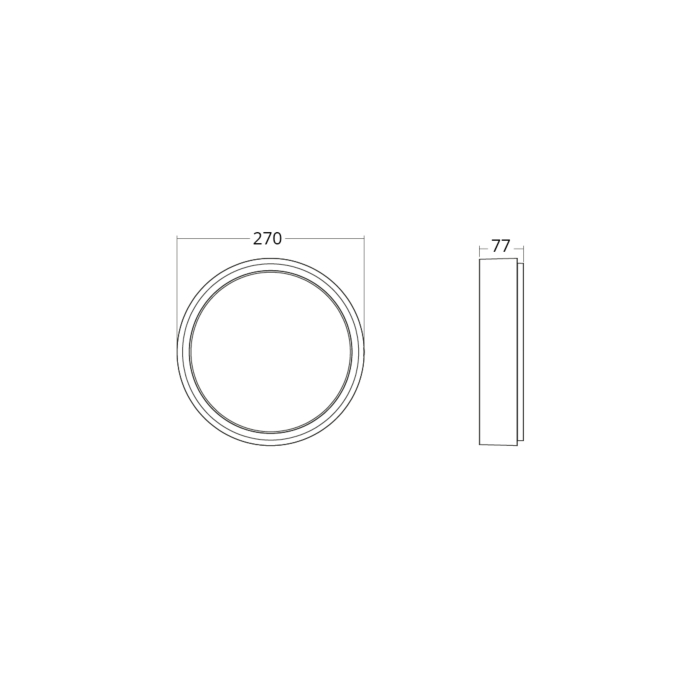 SG 605061 Frame Round Grafiet 7W LED 670lm 3000K Wit Ra 80