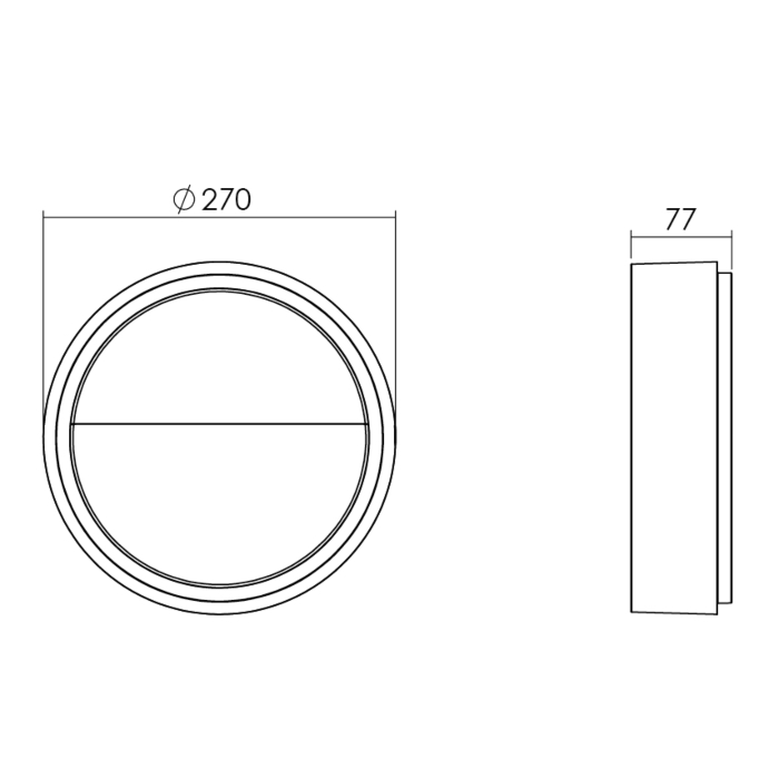 SG 605092 Frame Round Wall Grafiet 7W LED 390lm 4000K Koel Wit Ra 80