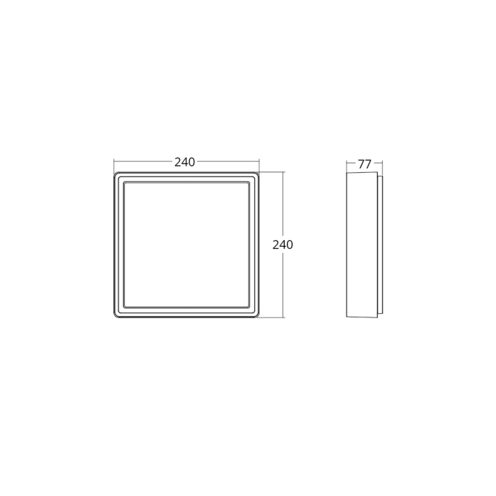 SG 605251 Frame Square Zwart 7W LED 630lm 3000K Wit Ra 80