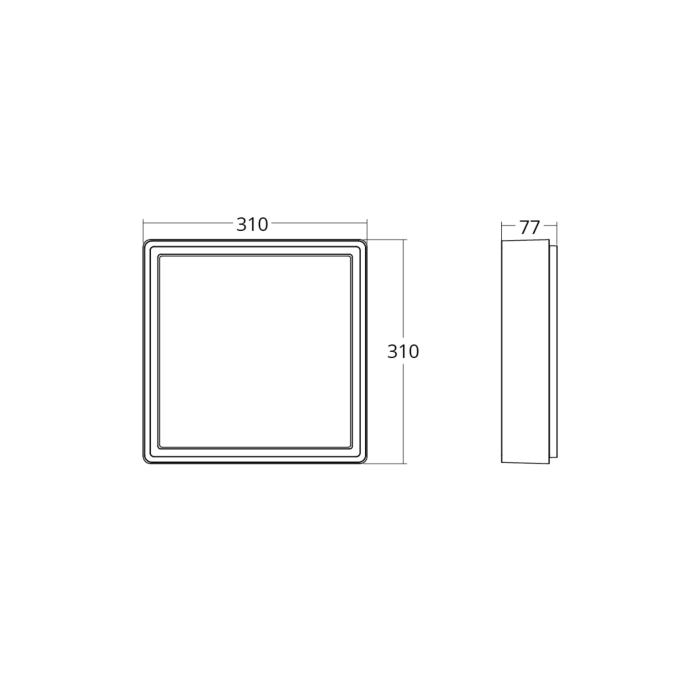 SG 605362 Frame Square Maxi Grafiet 21W LED 1980lm 3000K Wit Schemerschakelaar Ra 80