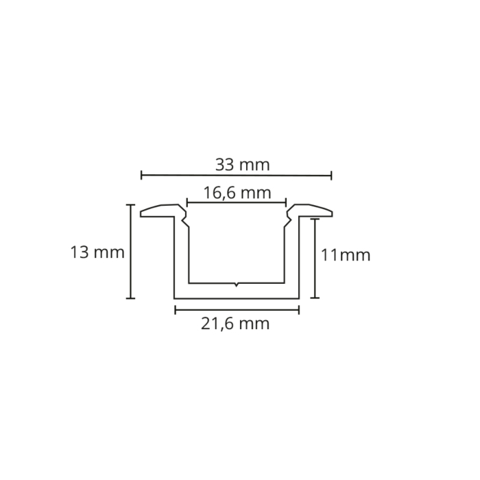SG 391431 StripLine 1,8m Zwart profiel inbouw