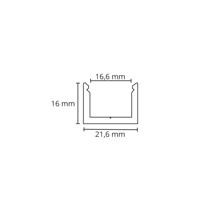 SG 391434 StripLine 1,8m Wit profiel opbouweenheid